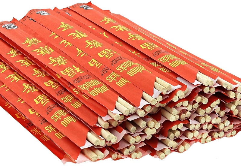 ROORUZ Premium Disposable Bamboo Chopsticks Sleeved and Separated (Bag of 200 Pair) - Image 3